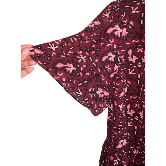 Madewell Georgette Flutter-Sleeve Peplum Top in Rich Paisley size Small - Picture 7 of 13